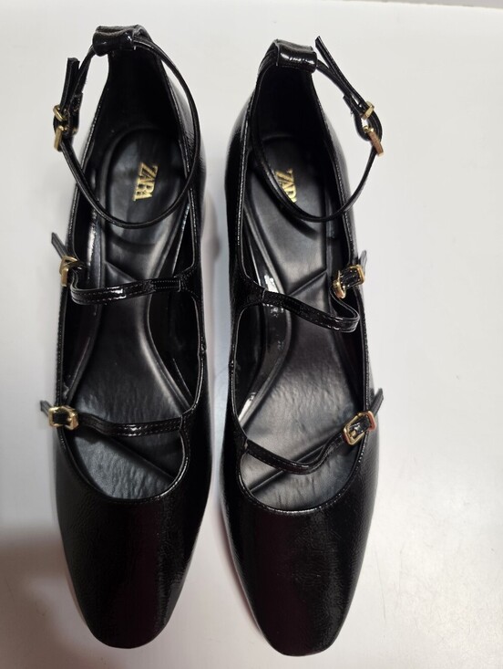 Zara Shoes - Zara Black Patent Leather Multi-Strap Mary Jane Shoes - Size (EU-41) 10 - 10.5